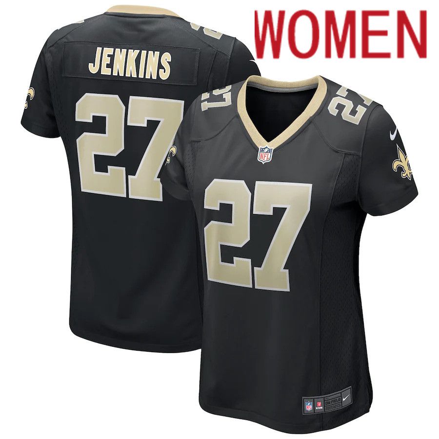 Women New Orleans Saints 27 Malcolm Jenkins Nike Black Game Player NFL Jersey